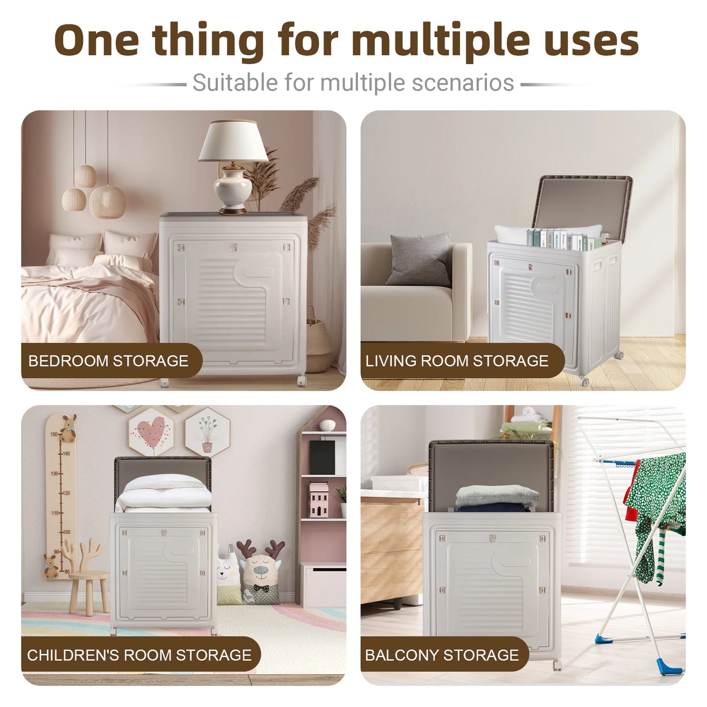 Feather Foldable Storage Box With Wheels Large Capacity