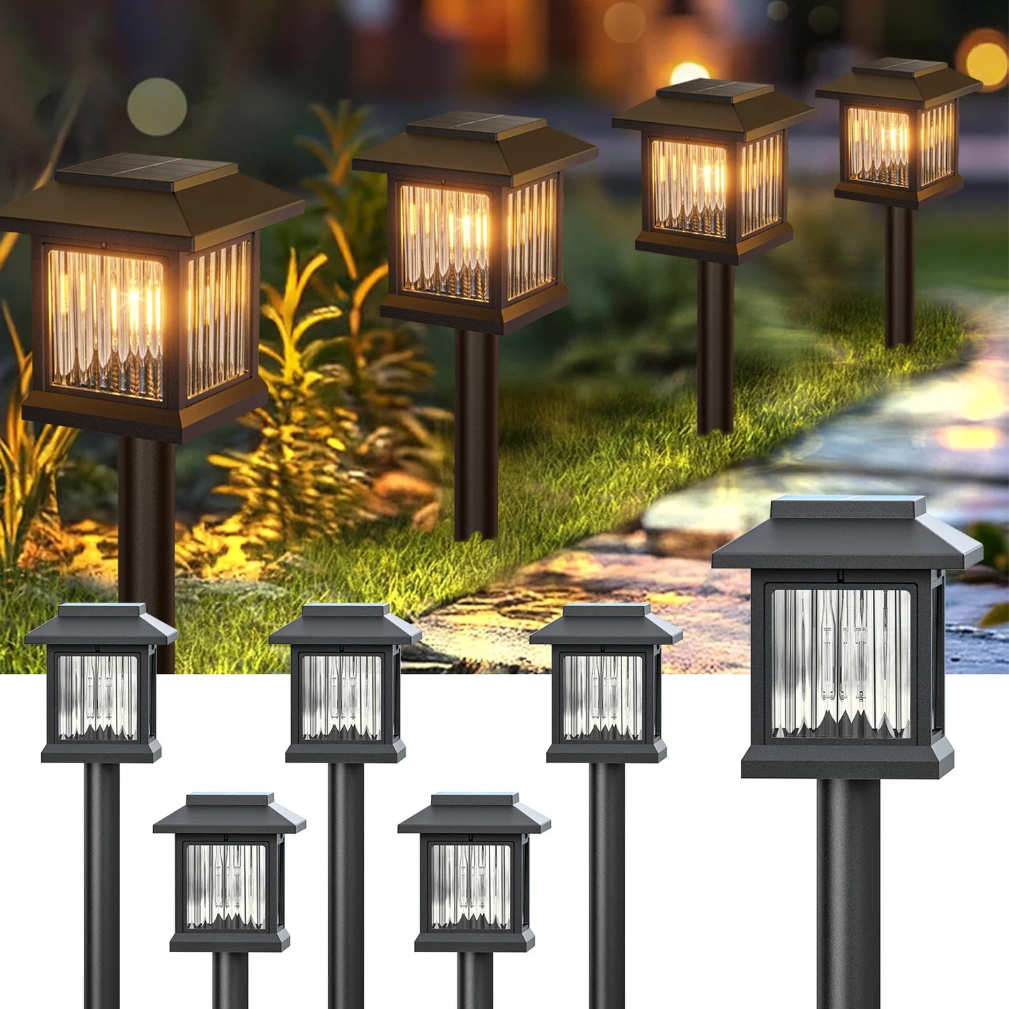 KPSTEK Solar Outdoor Lights Auto On Off Garden Street Lamps
