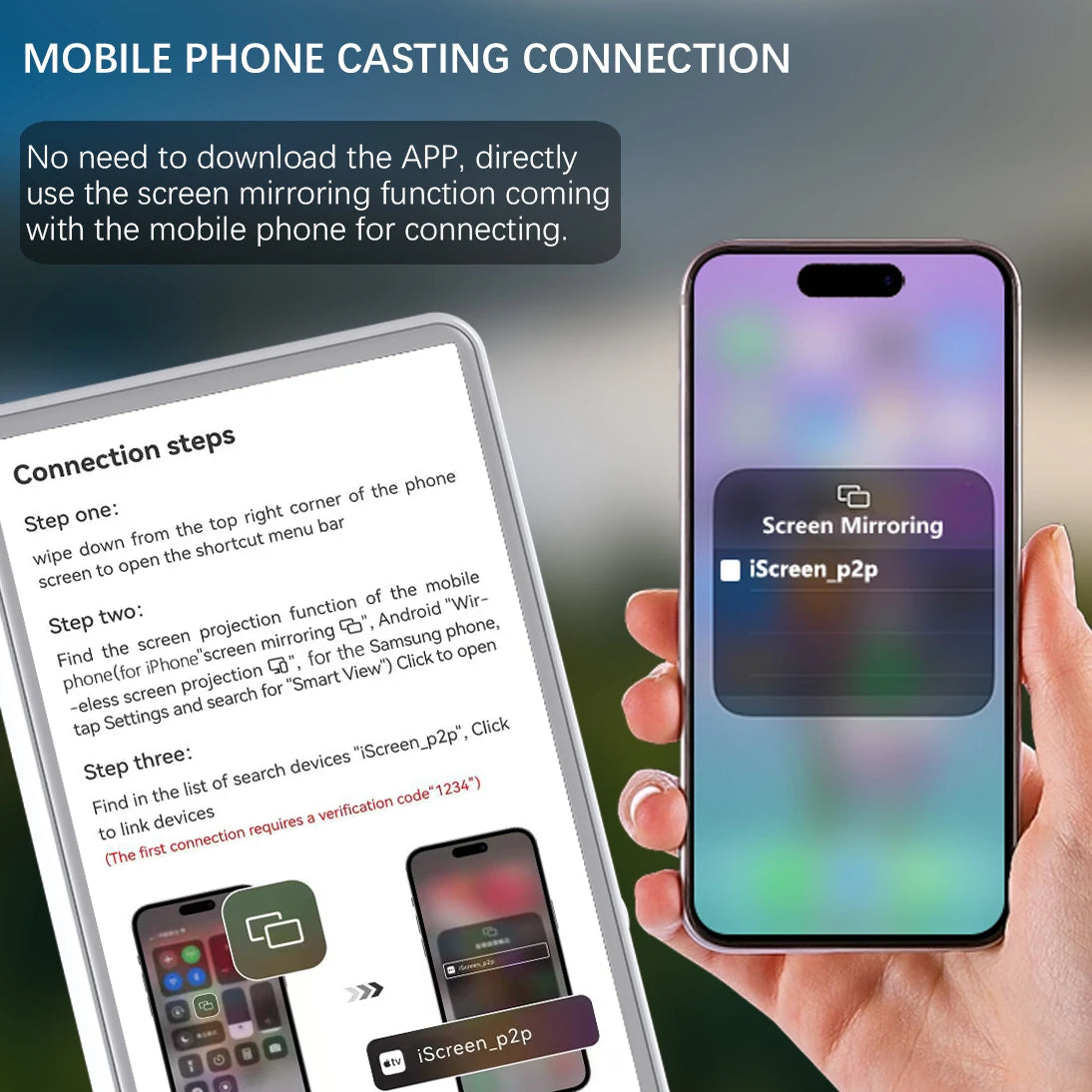 UNITEDTIME Vlog Selfie Monitor Phone With MagSafe Mount