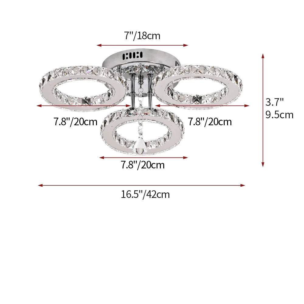 Crystal LED Ceiling Lamp With Remote Control Chandelier