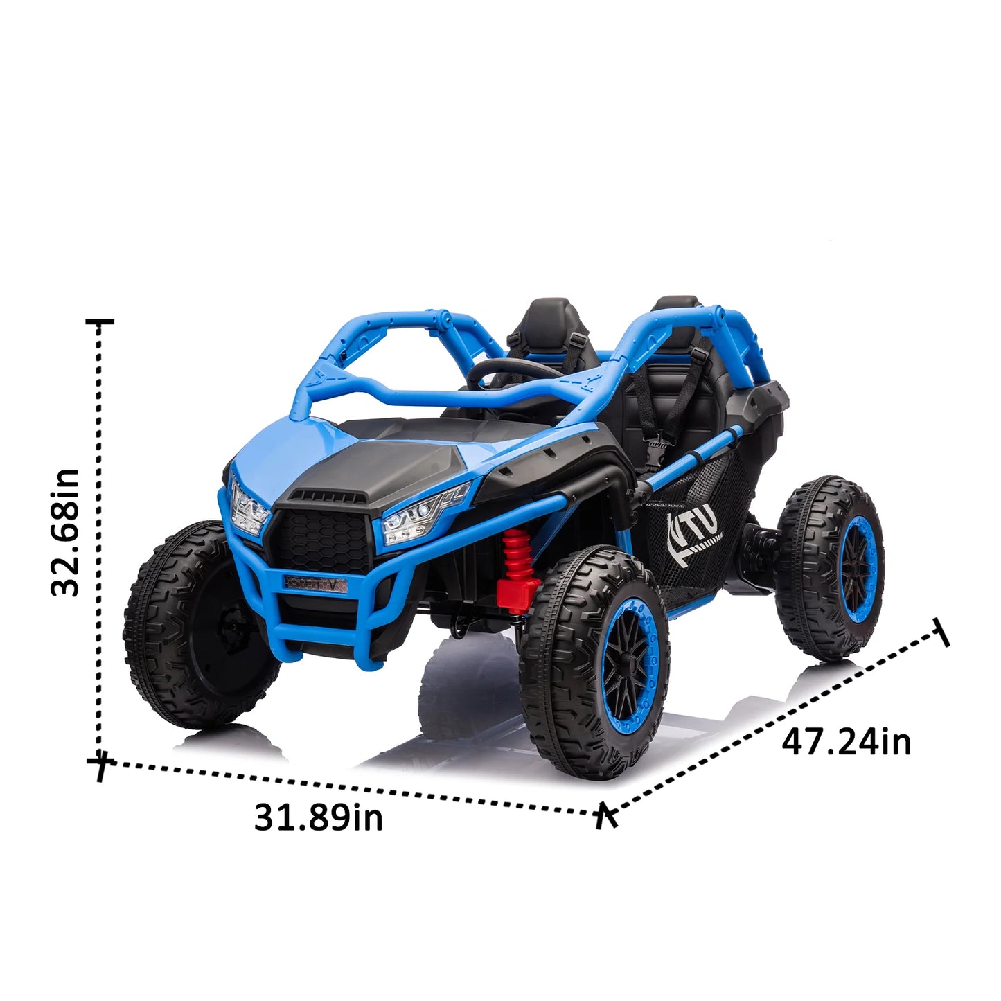 24V Two-seater Kids Ride On UTV,20in seat width,400W Super high power,Rear storage space,Speeds 3.73-4.97MPH For Kids aged 3+.