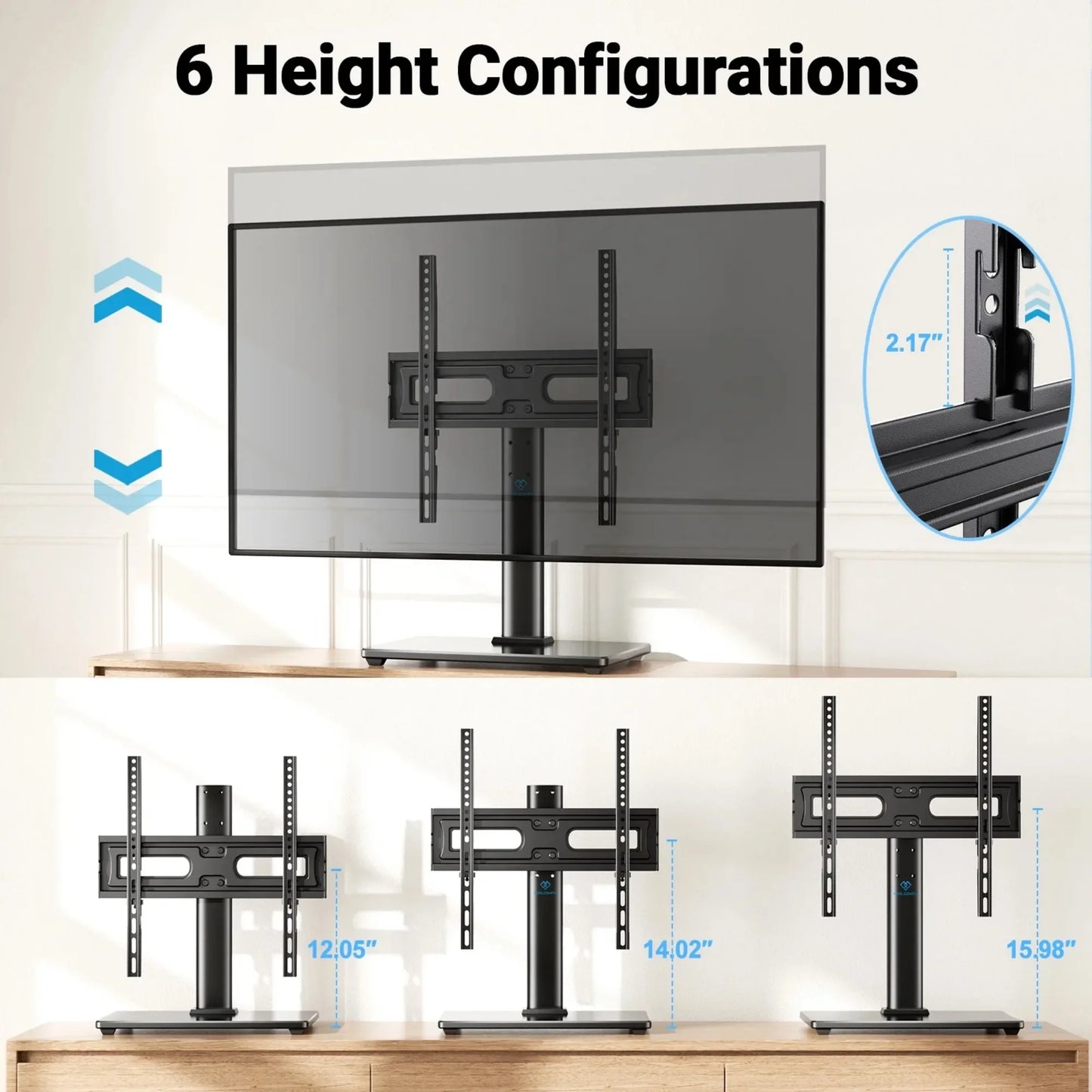 High-concerned Universal Swivel Tabletop TV Stand For Any TV