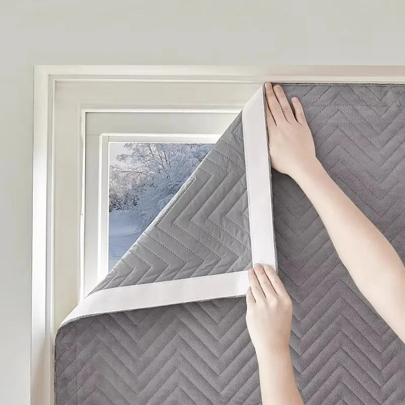 Nordic Winter Thickened Polyester Curtain Panel With Velcro