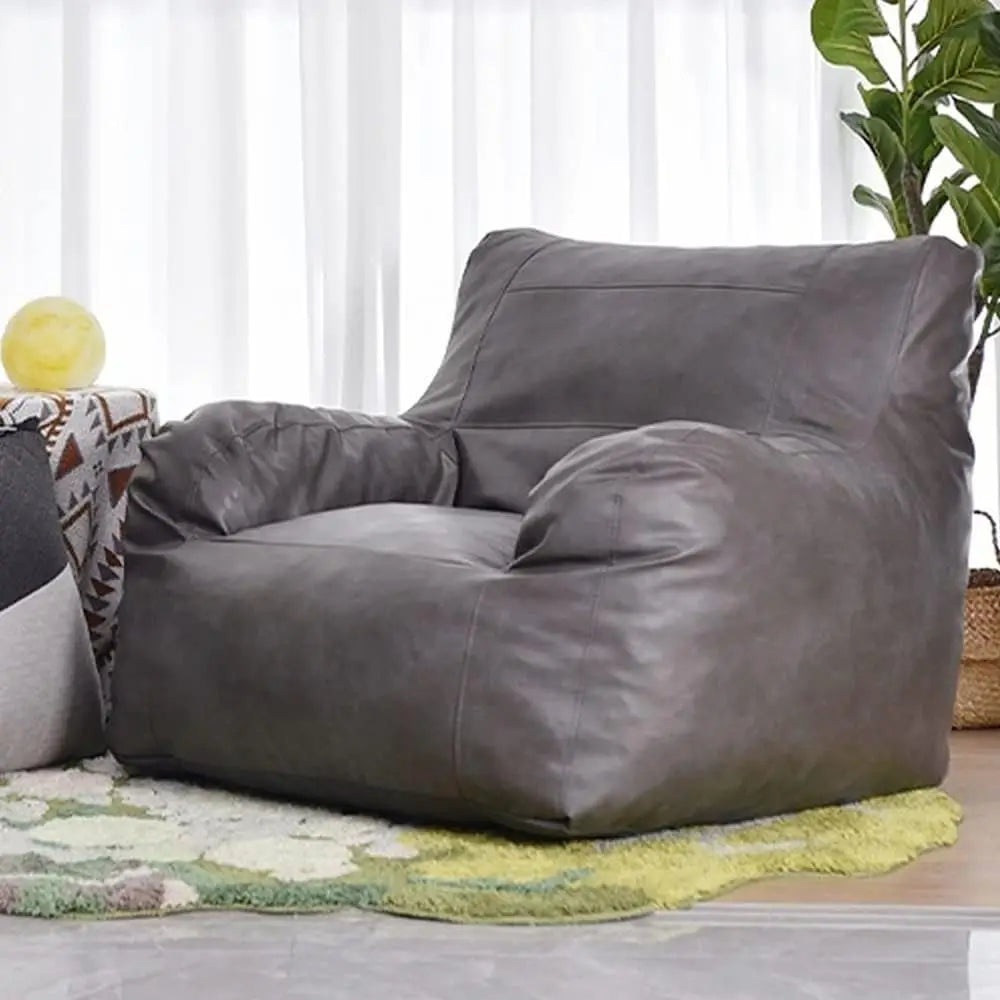 ZHUOTING Faux Leather Bean Bag Chair for Living Room