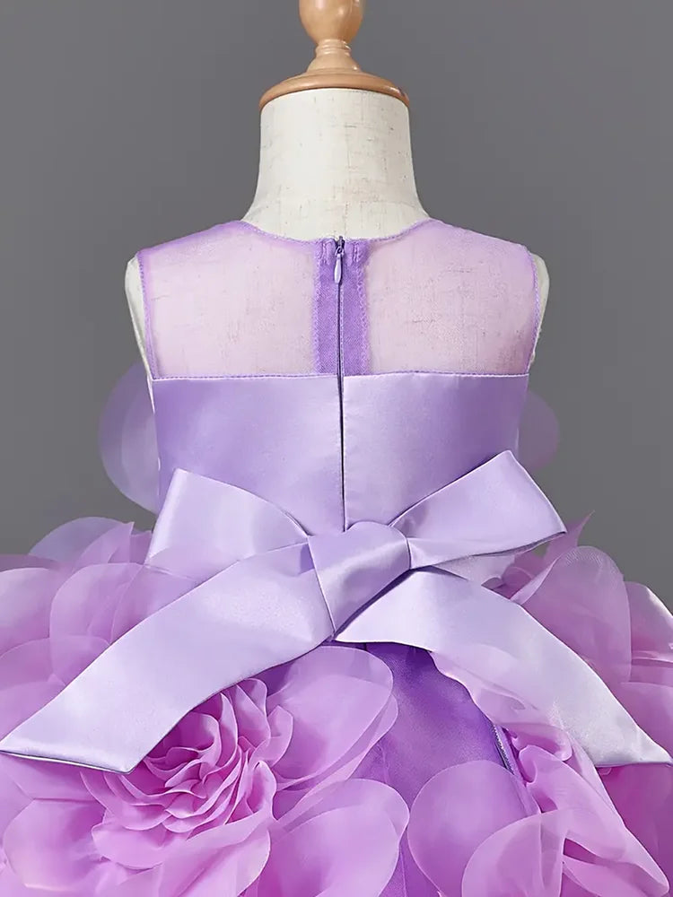 Girls Princess Dress Luxury Elegant Sleeveless Party Evening Ball Gown For Kids Children