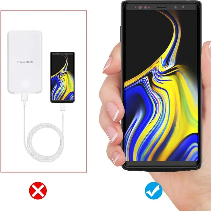 Samsung Galaxy Note 9 Battery Charger Case 6500mAh Wireless