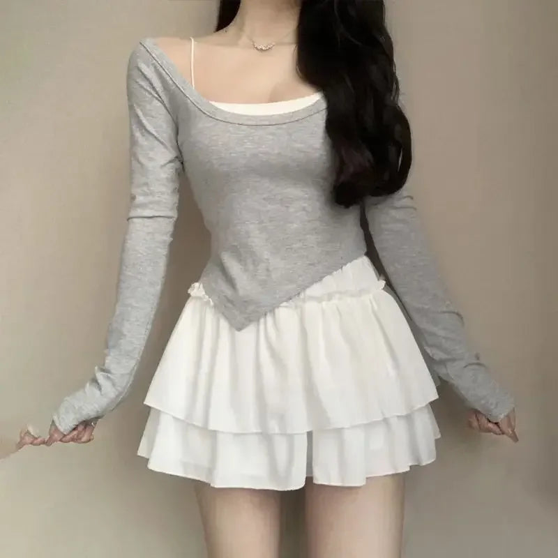 Summer Kawaii White Ball Gown Skirts Women Fashion Slim Fit Mini Skirts Giris Y2k All Match Elastic High Waist Black Faldas Goth