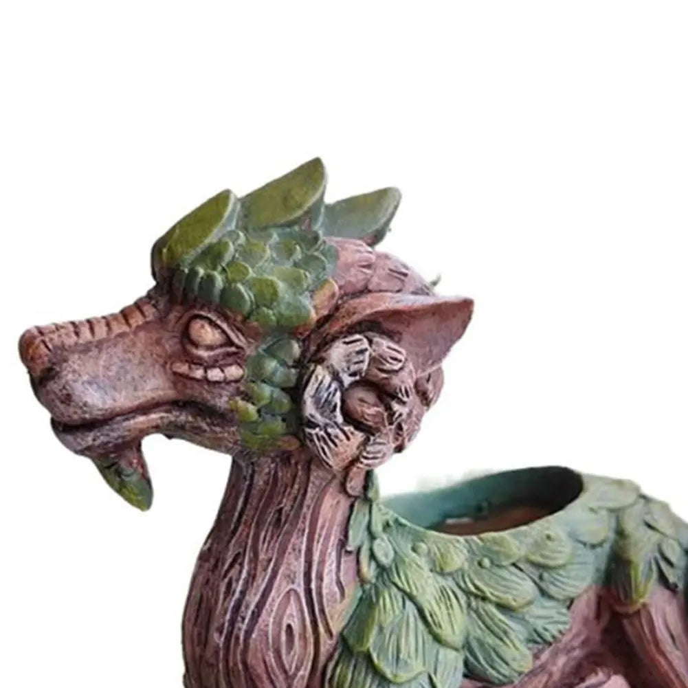 APWIKOGERH Dragon Tree Succulent Planter Resin Statue