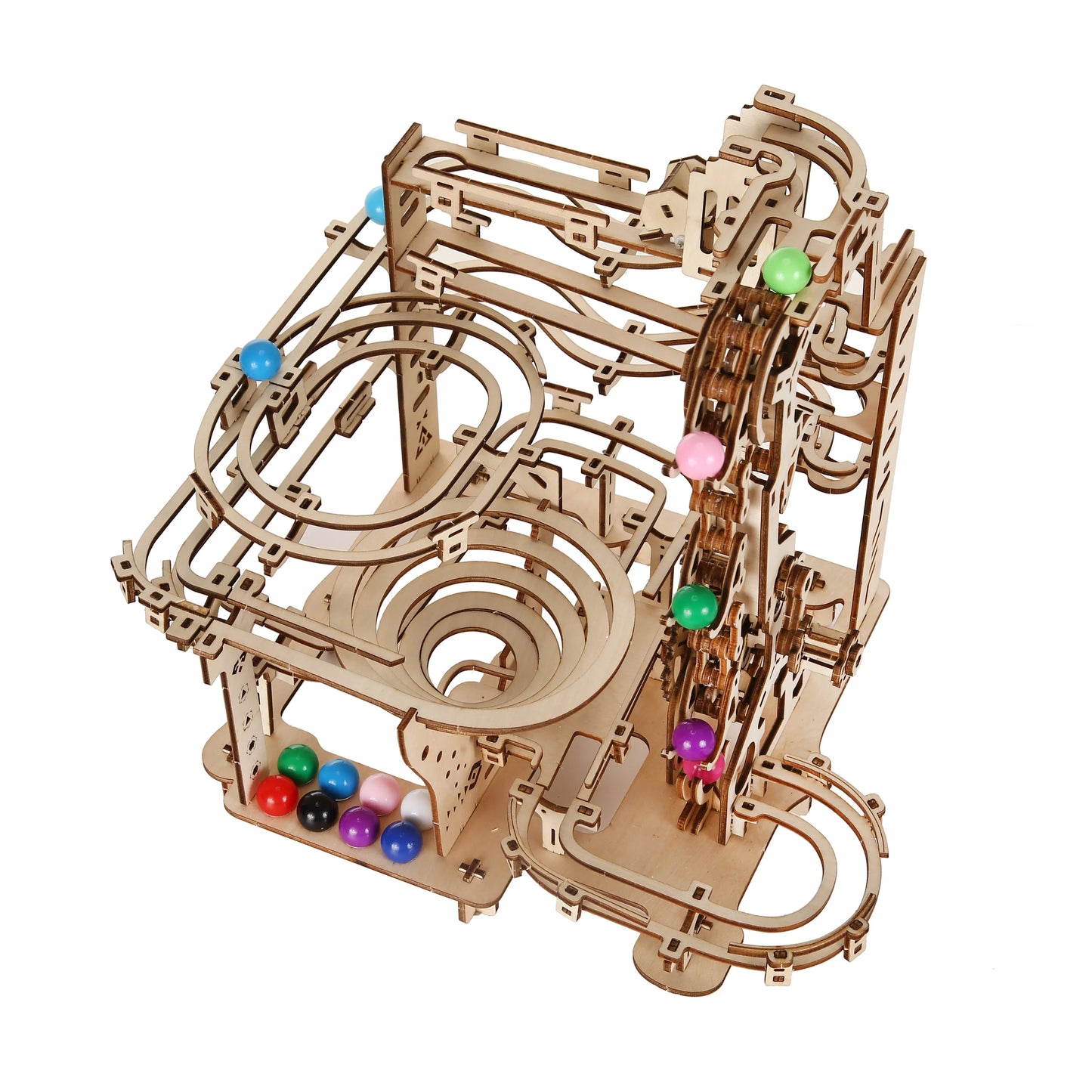 Track pulley Model DIY 3D Wooden Puzzle Building Block Kits Assembly Toy Birthday Gift For Kids Adult Home Decor