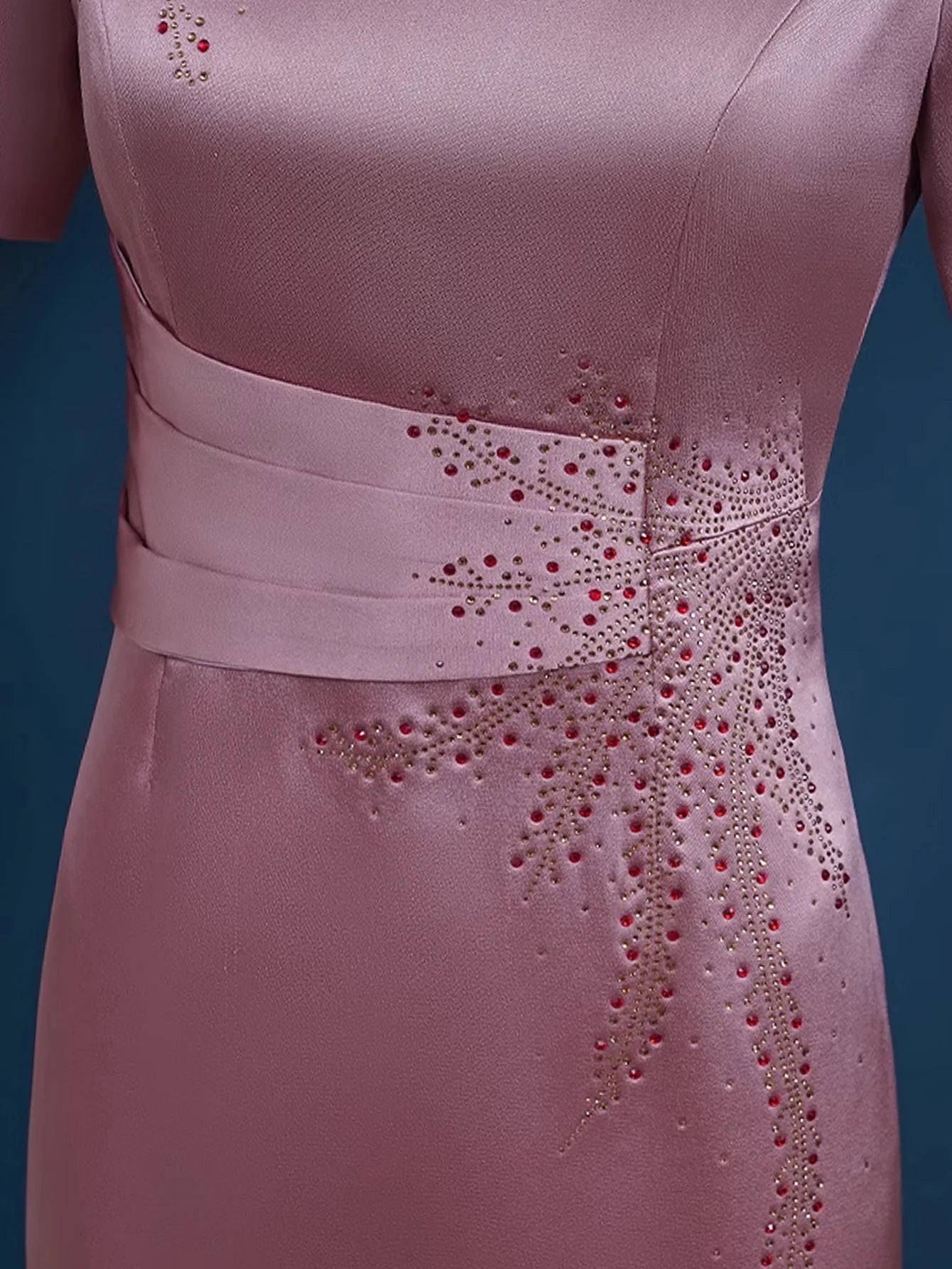 Elegant Short Sleeve V Neck Evening Dress For Women