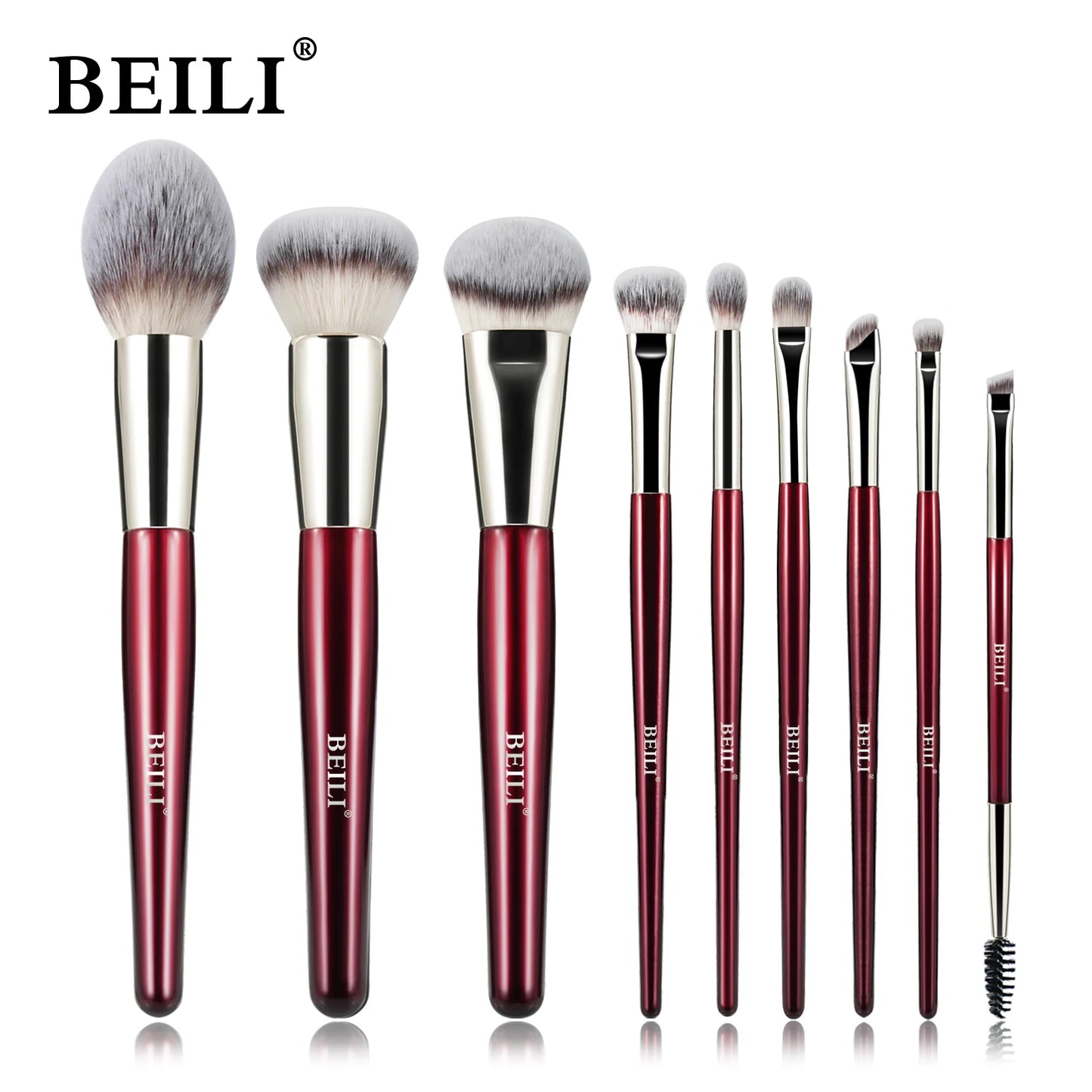BEILI Makeup Brushes 15Pcs Professional Eyeshadow Brush Set Premium Synthetic Makeup Brushes for Liquid, Cream Powder Eyeshadow