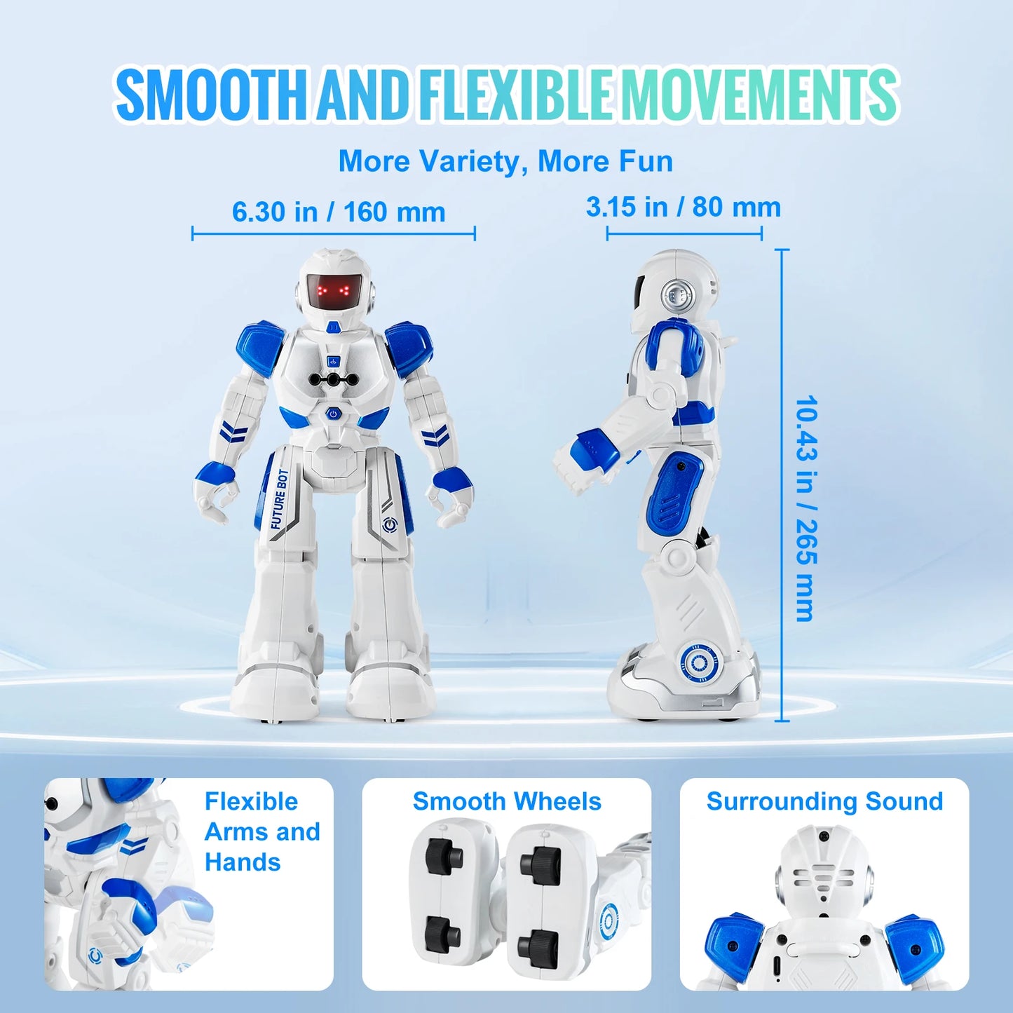 SucceBuy RC Robot Action Walking Singing Dancing Figure Gesture Sensor Toys for Age 3+ Kids Boys Girls Birthday Gift Present