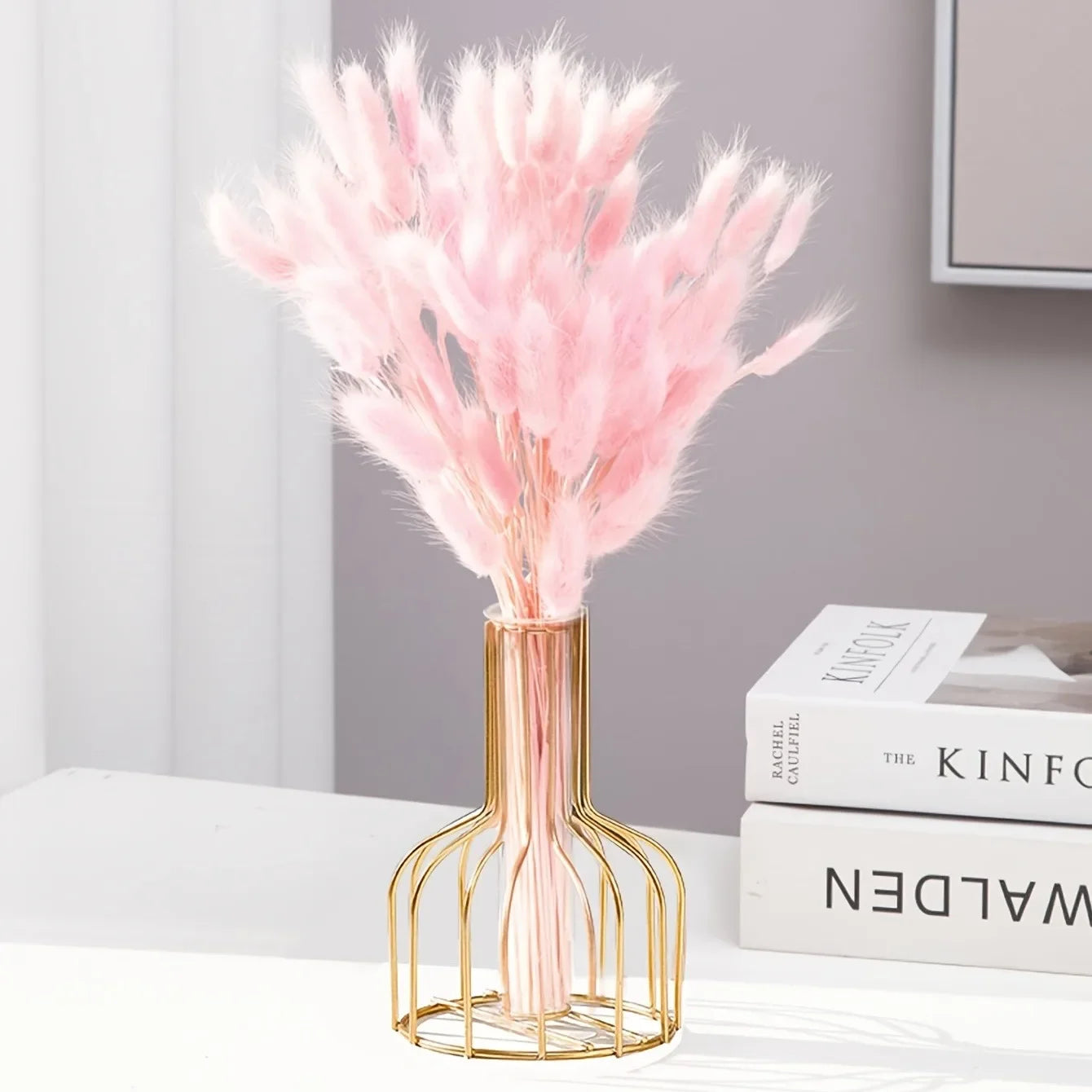 Hollow Iron Vase Dried Flowers Centerpiece Decor Home Office