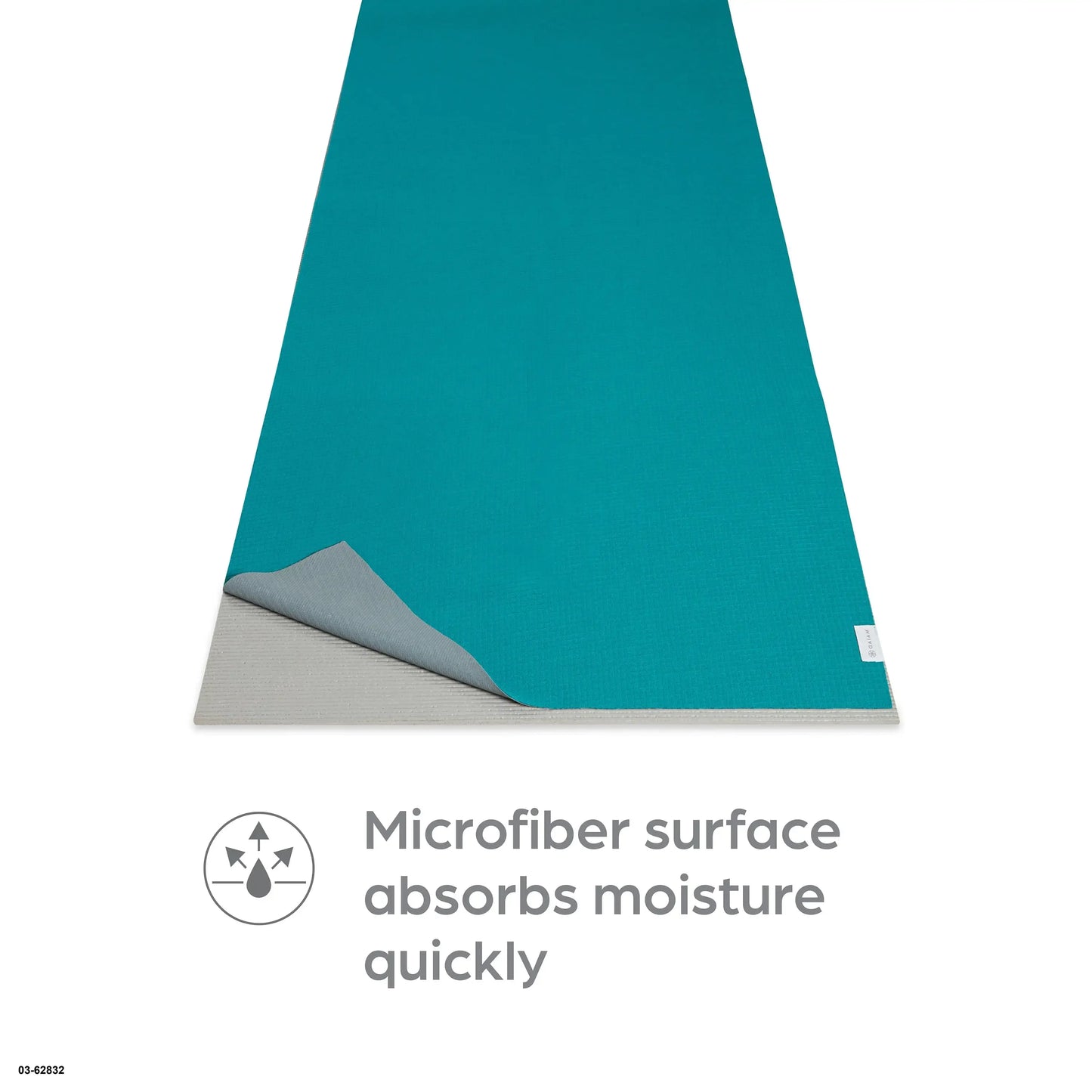 (2 pack) No-Slip Yoga/Pilates Mat Towel, Teal and Grey