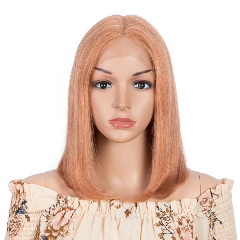 Sleek Straight Bob Remy Human Hair Lace Front Wig Short