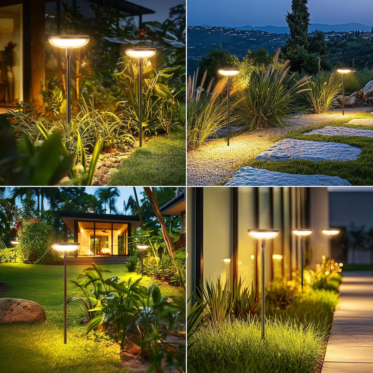 6Pack Solar Garden/Path Lights, 40Lumens, 14Hrs, 31" Tall, Auto On/Off for Yard/Patio/Path/Lawn