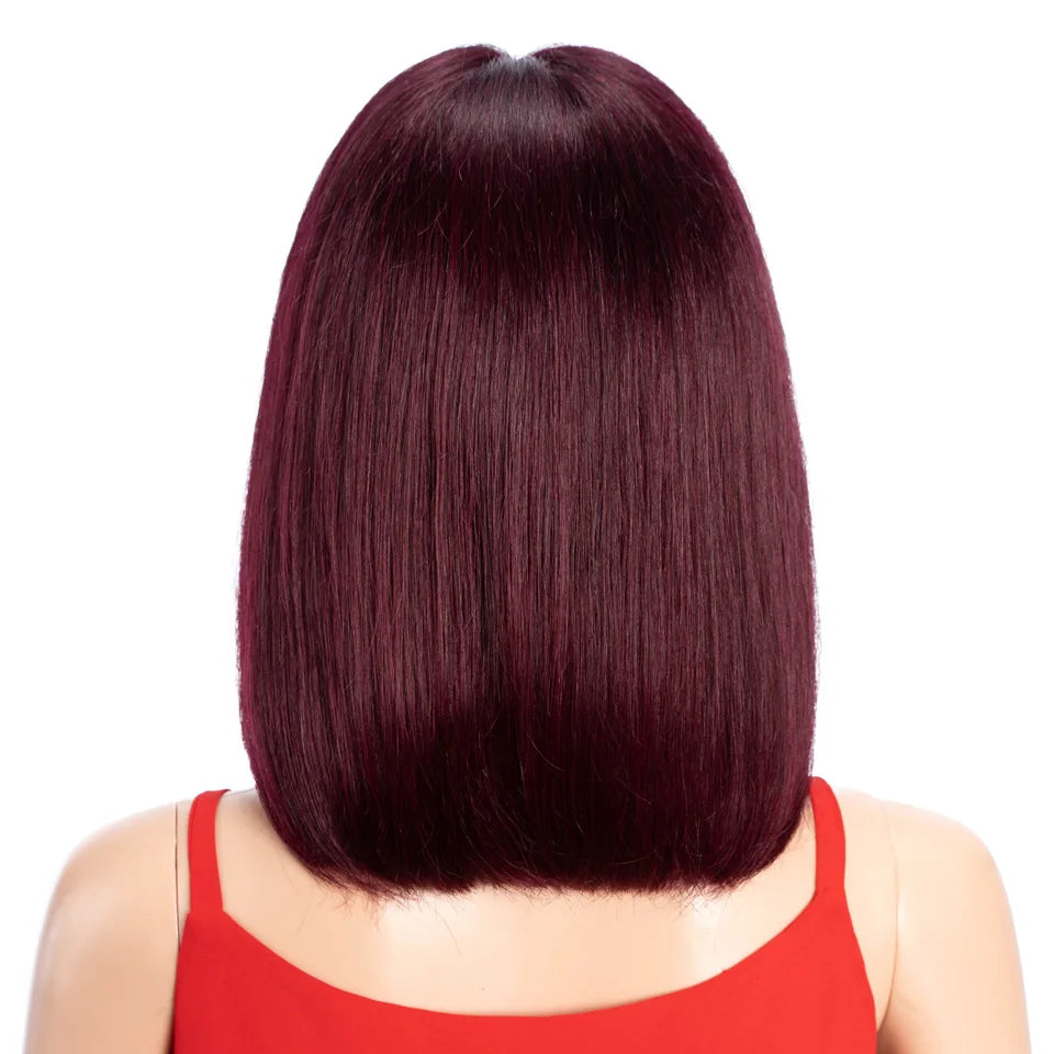 Remy Bob Lace Front Wig Straight Human Hair Lightweight