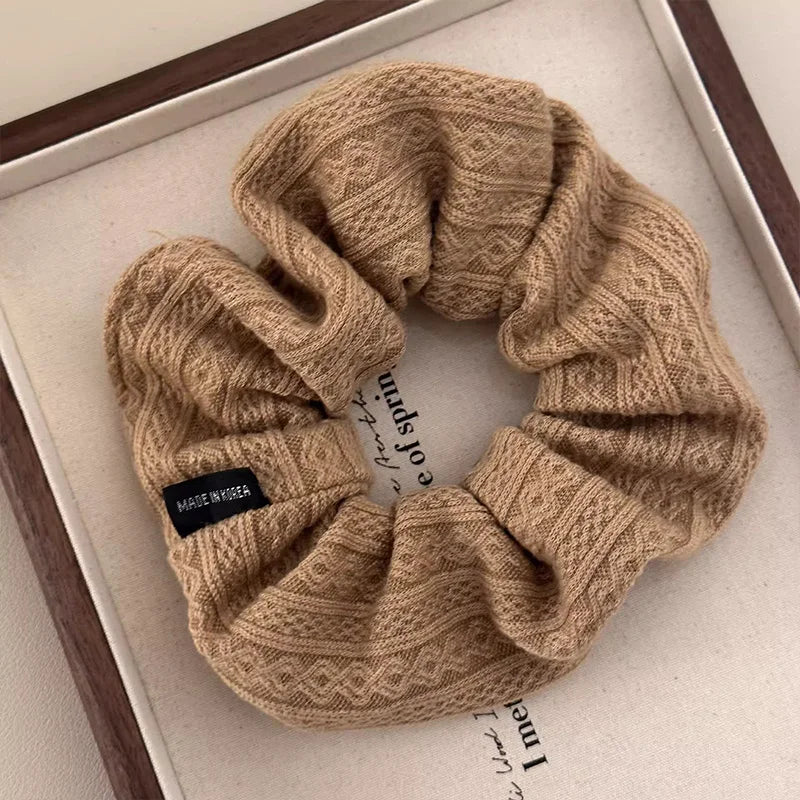 PjNewestingCN Vintage Knitting Pattern Scrunchie For Women Hair Accessories