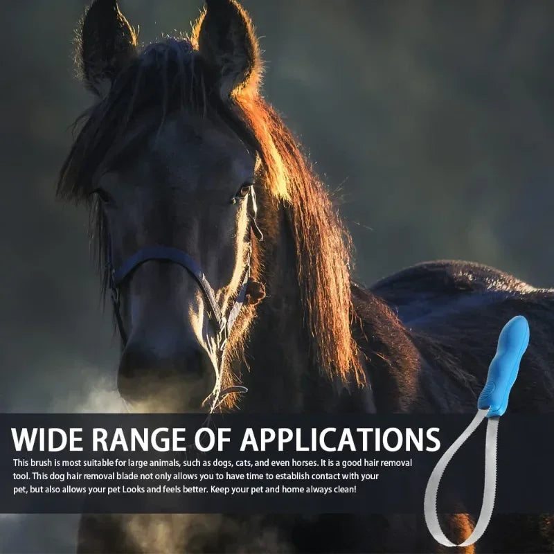 Stainless Steel Pet Horse Shedding Blade Grooming Tool