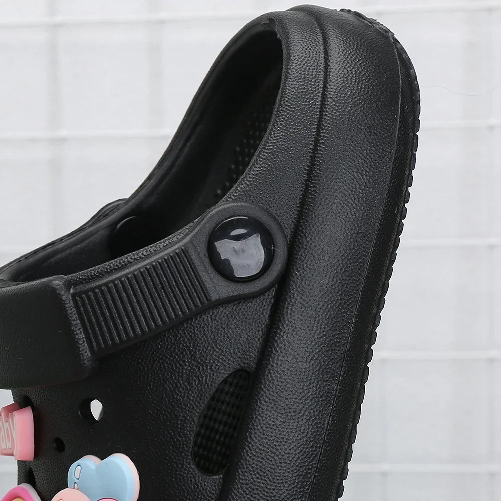 Summer Kids Sandals Hole Children's Shoes Slippers Soft Anti-Skid Cartoon DIY Design Hole Baby Shoes Sandy Beach For Boys Girls