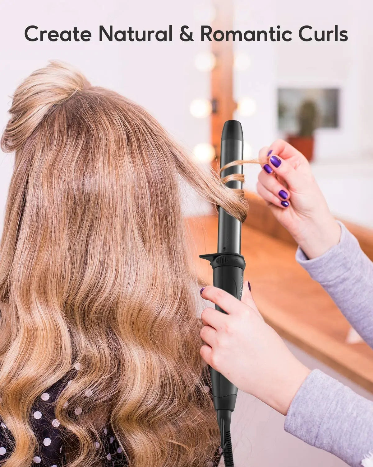 KIPOZI Professional Curling Iron 5-in-1 Hair Tools Instant Heating Electric Curling Iron Hot Air Brush Ceramic Barrels for Woman