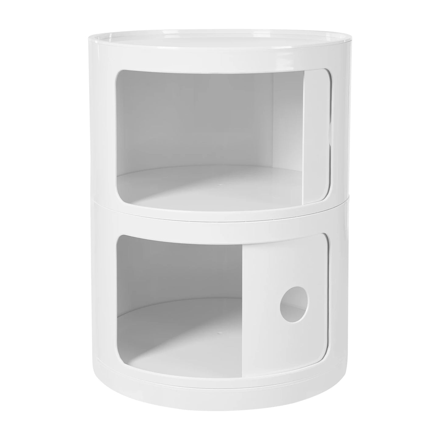 General Use 2 Tier Round Bedside Cabinet Nightstand With Drawers