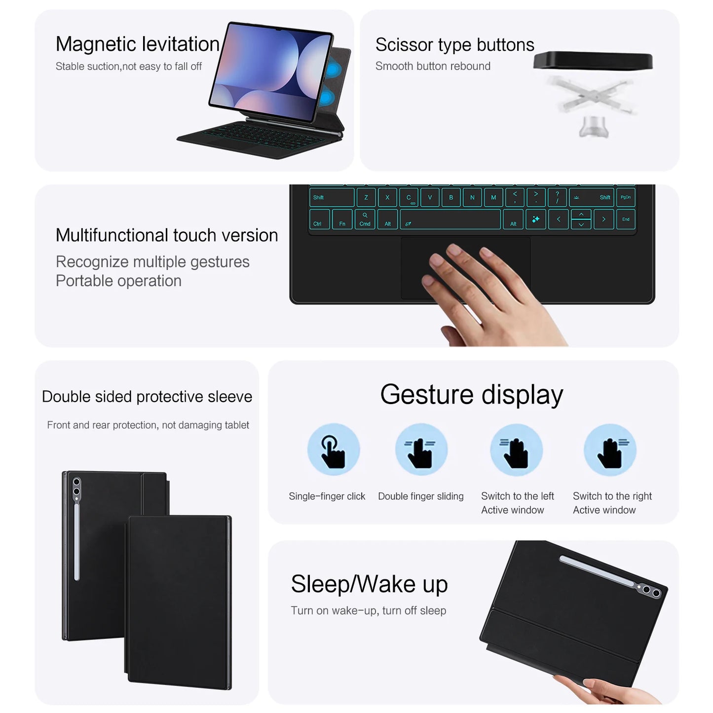 AJIUYU Keyboard Case For Samsung Galaxy Tab S8 Ultra