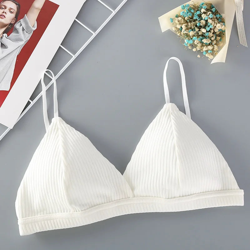 Fenlandwell Cotton Push Up Bralette For Women Seamless Wirefree Bra