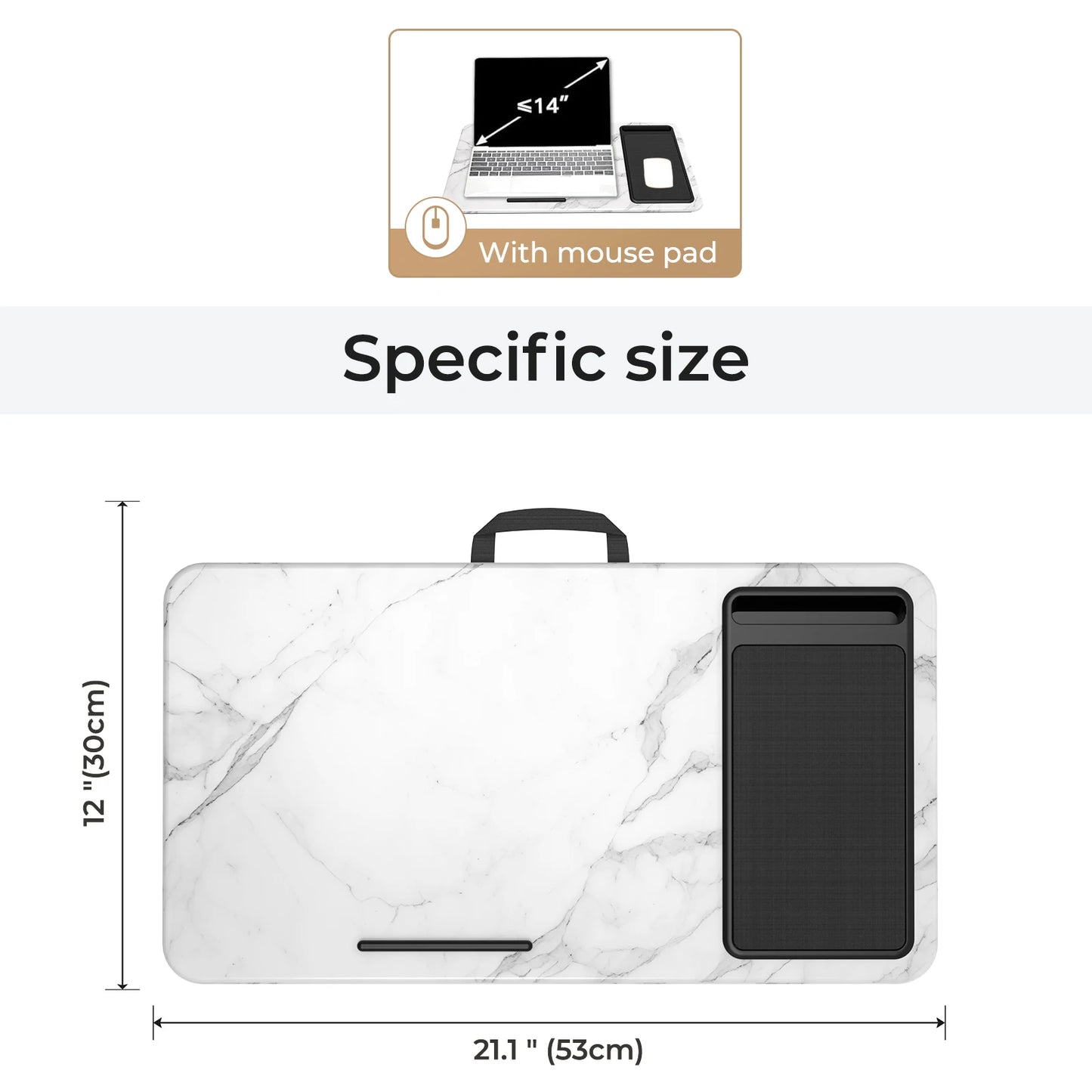 Hignconcerned Lap Desk With Mouse Pad And Phone Holder