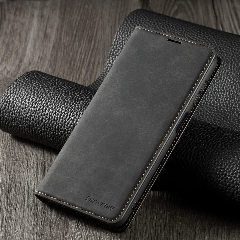 EUCAGR Leather Wallet Flip Case For iPhone Magnetic Cover