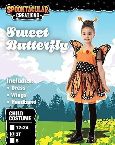 Joyfy Butterfly Costume for Girls With Wings Headband