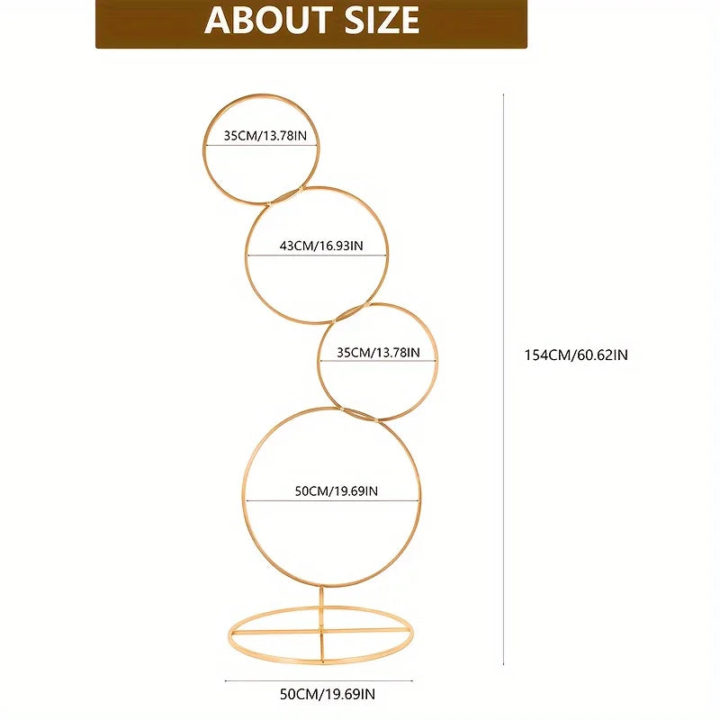 Function Gold Metal Flower Arch Frame 4 Tier For Weddings