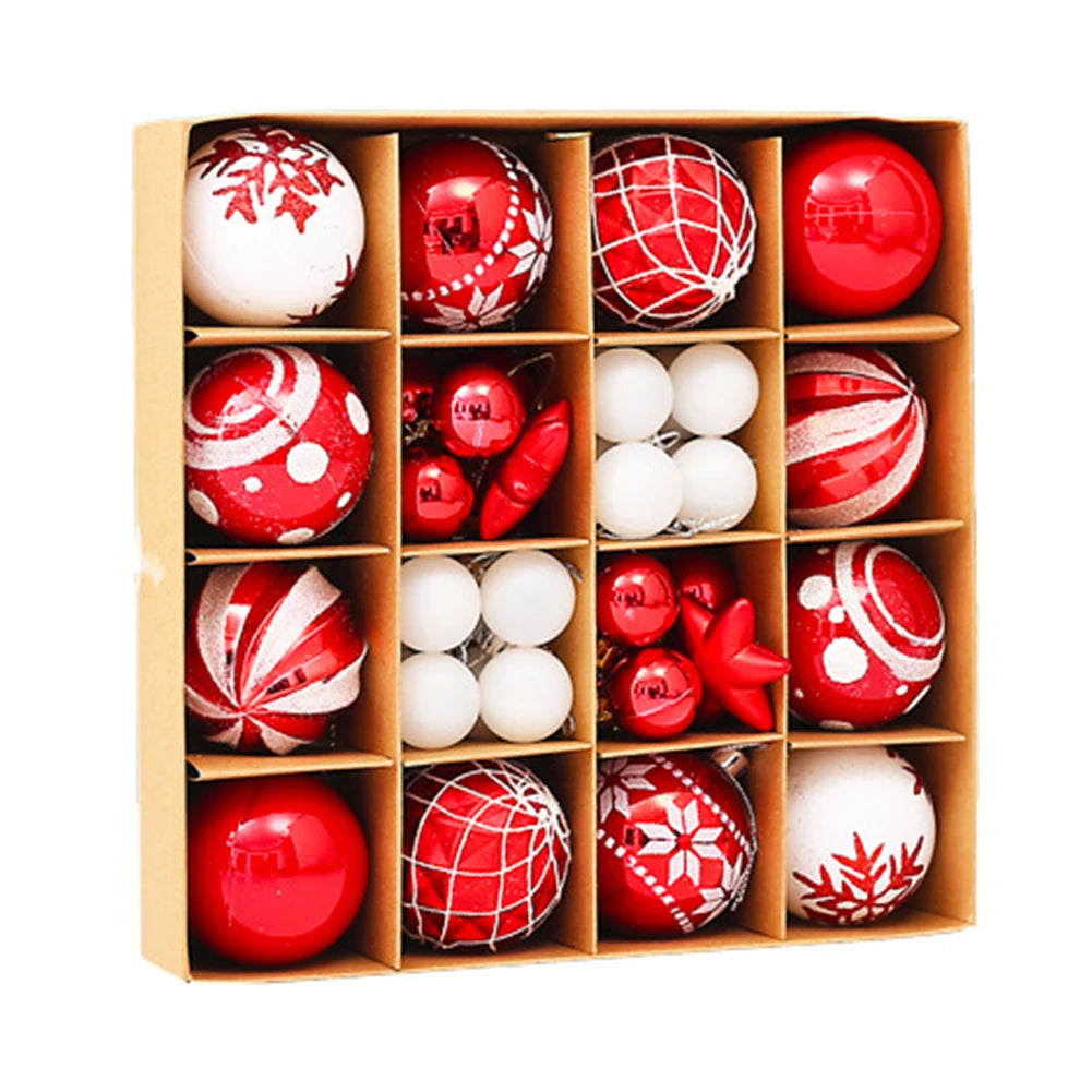 42 Pcs Christmas Ball Ornaments Plastic Xmas Tree Decorations For Holiday Decor Seasonal Display