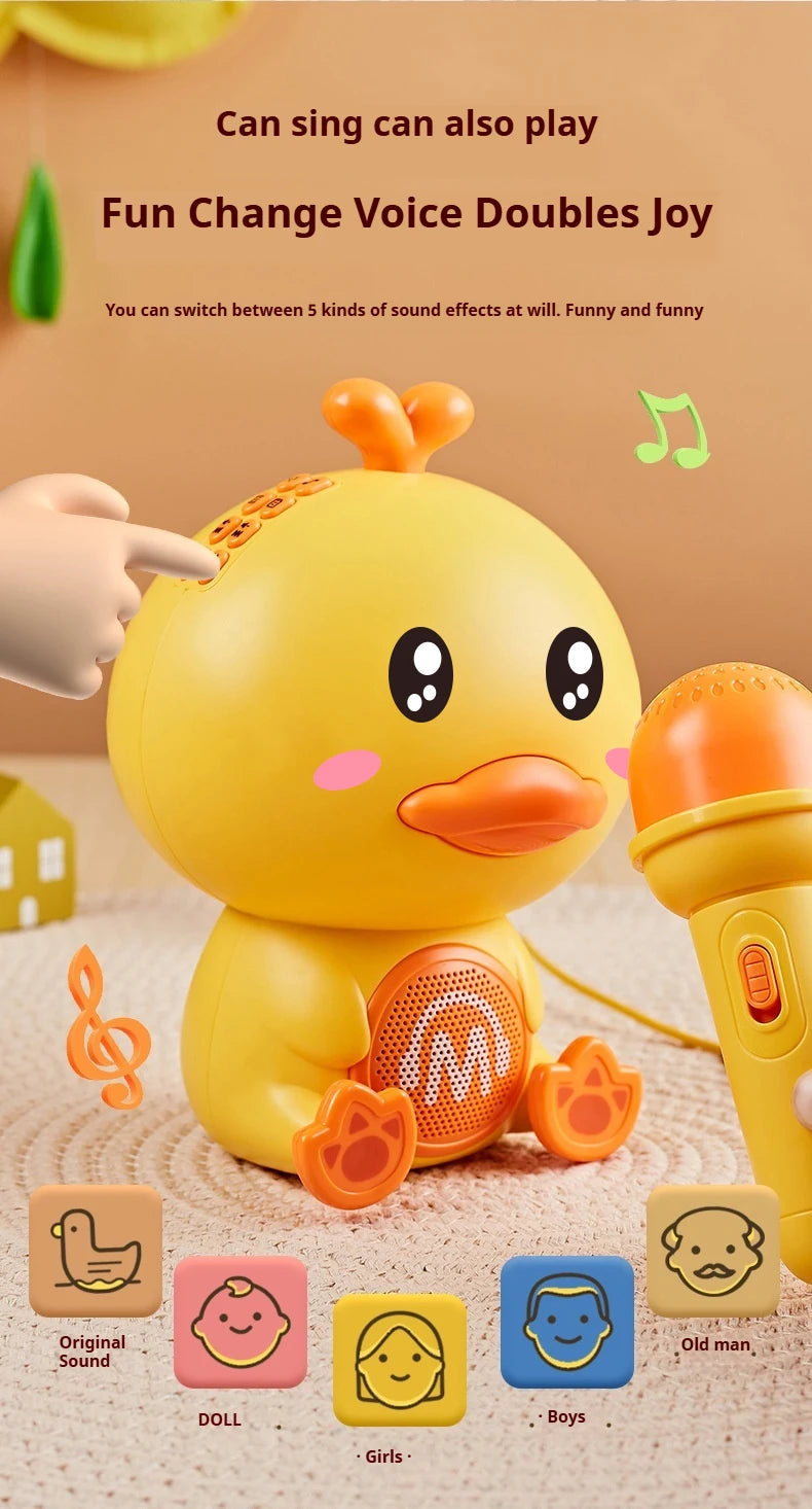 CONUSEA Cute Duck Karaoke Microphone Toy For Kids Playtime