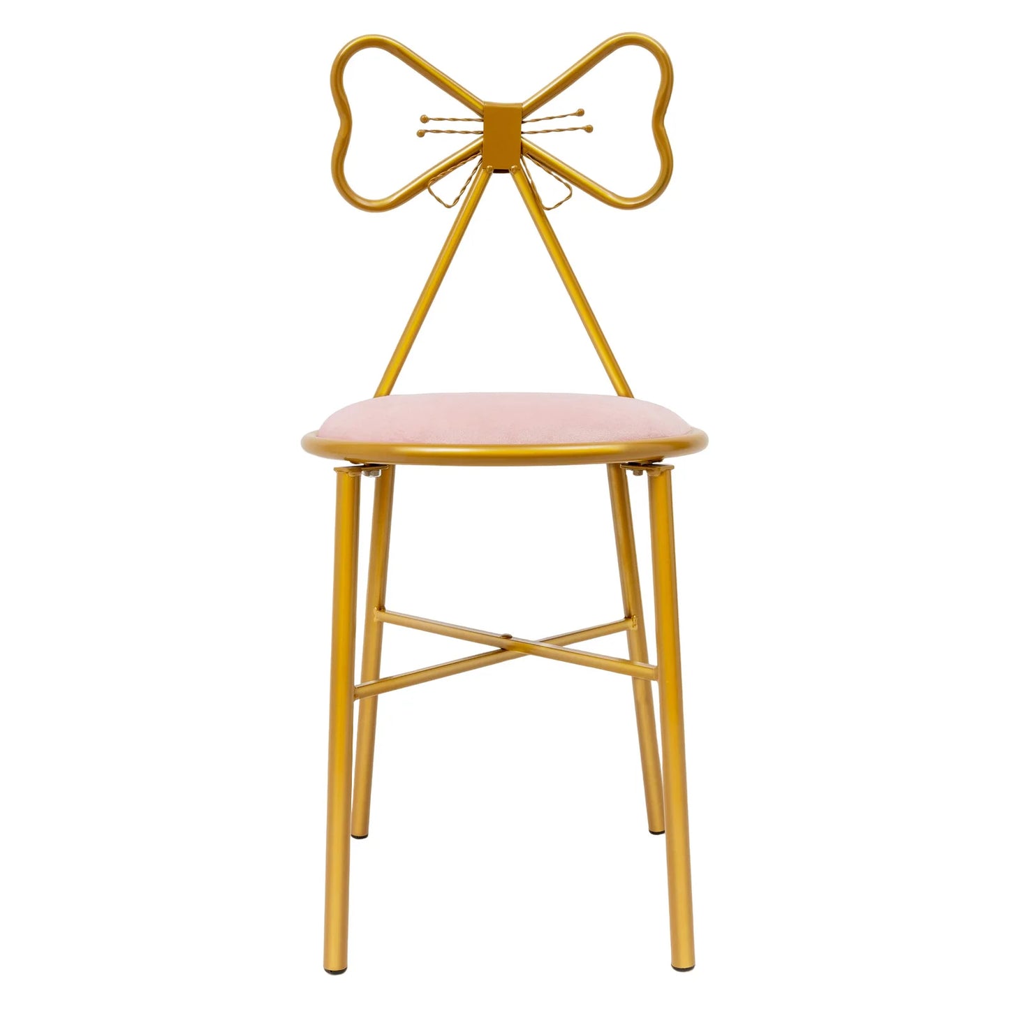 Elegant Butterfly Backrest Dining Chair With Soft Cushion Iron Frame