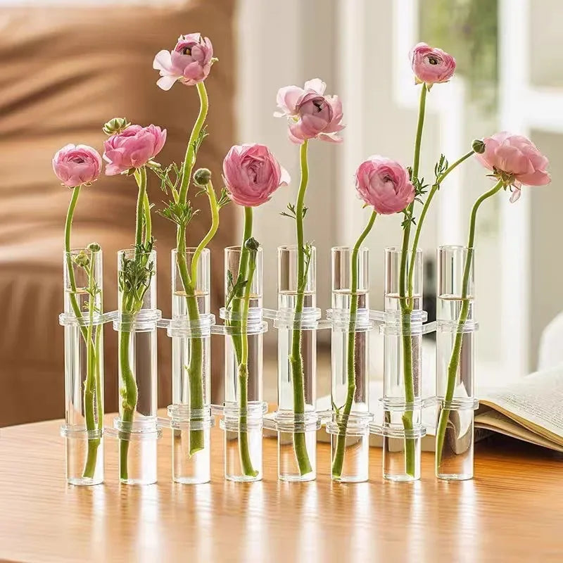 High Concerned Glass Test Tube Flower Vase Hanging Planter For Home Decor