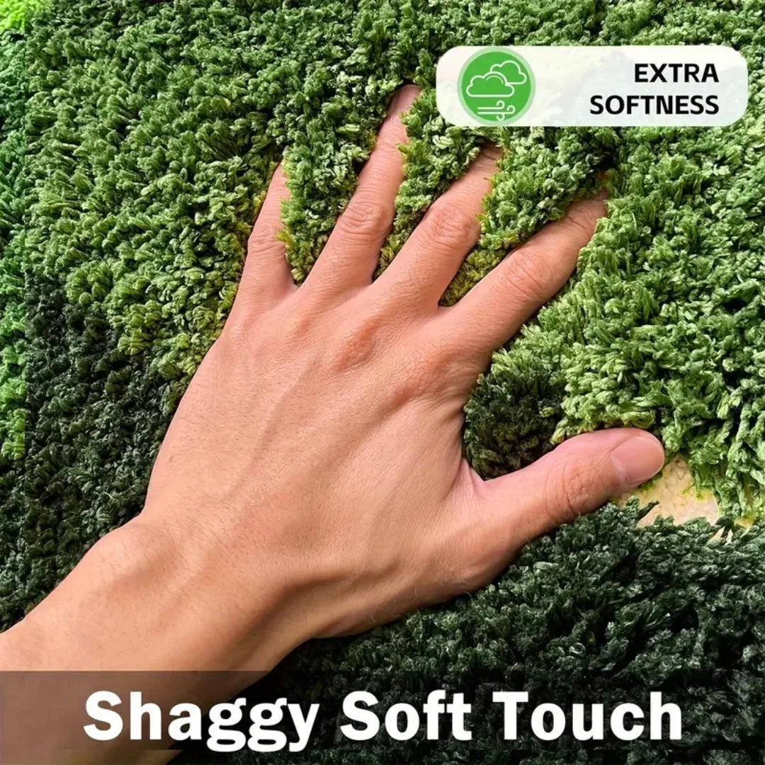 CN Zhejiang Moss Leaf Bath Rug 3D Plush Polyester Non Slip