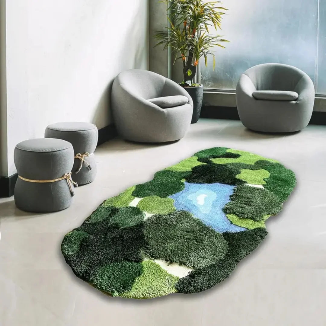 CN Zhejiang Moss Leaf Bath Rug 3D Plush Polyester Non Slip