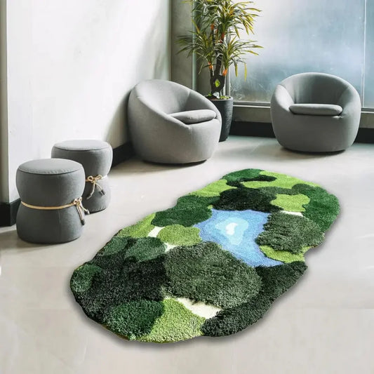 CN Zhejiang Moss Leaf Bath Rug 3D Plush Polyester Non Slip