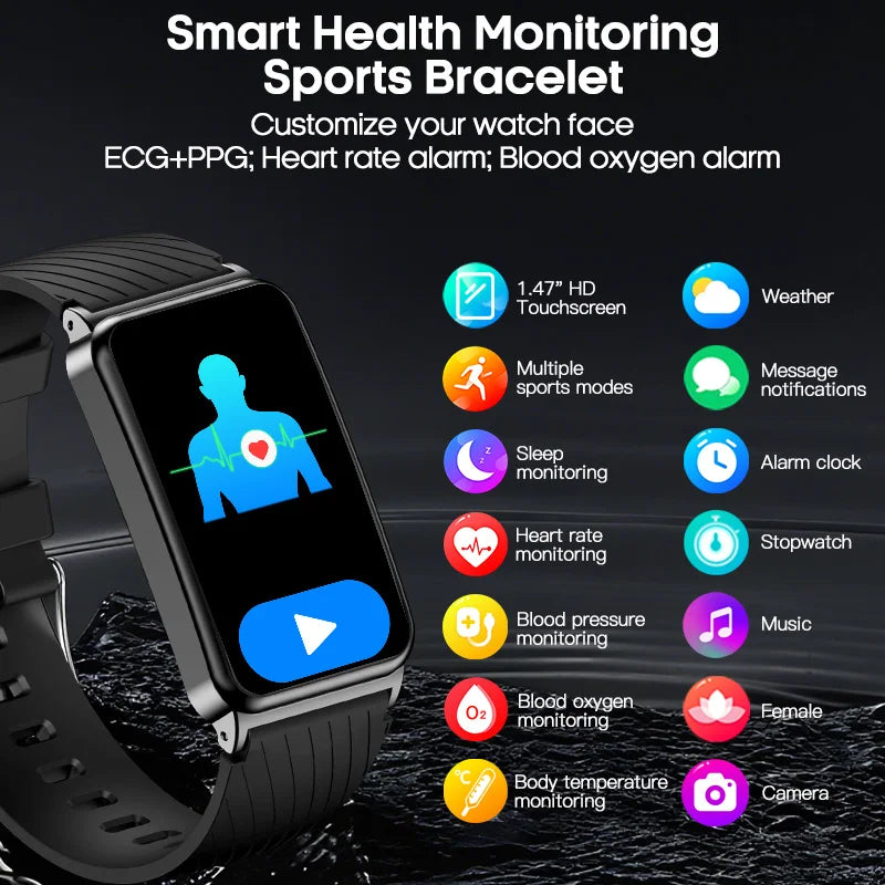 Smart Watch ECG Heart Rate Blood Pressure SpO2 Monitor