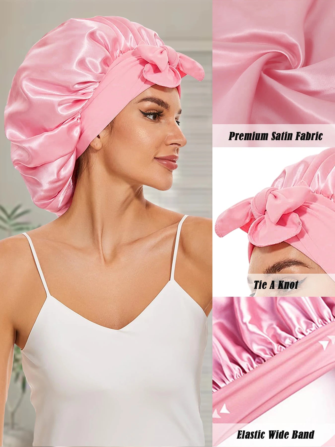 Henan Silk Sleep Bonnet Set 2pc Hair Wrap Tie Band