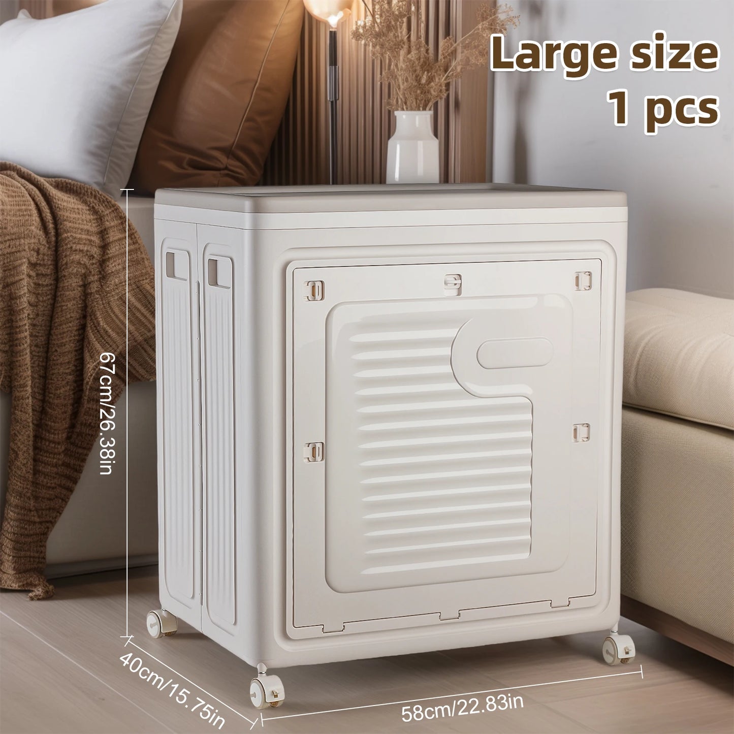 Feather Foldable Storage Box With Wheels Large Capacity