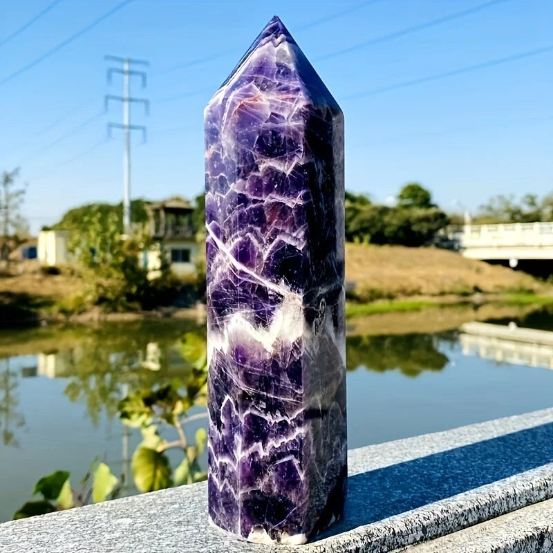 CrystalHola Dream Amethyst Wand Crystal Tower Home Decor