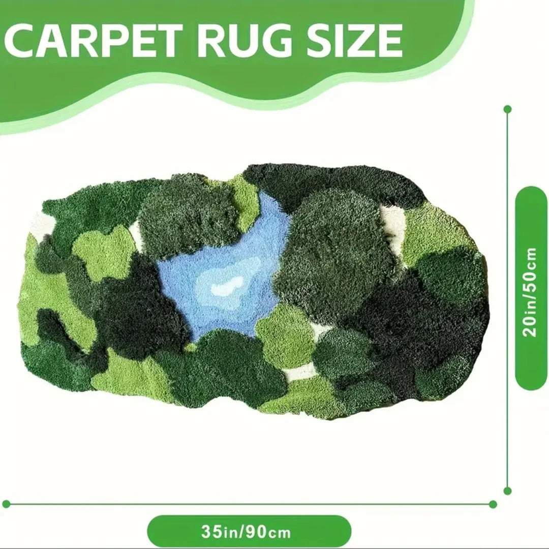 CN Zhejiang Moss Leaf Bath Rug 3D Plush Polyester Non Slip