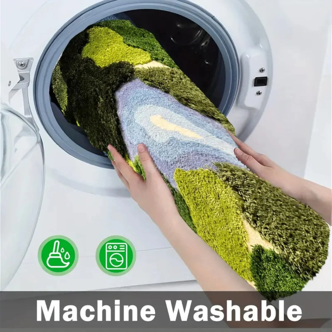 CN Zhejiang Moss Leaf Bath Rug 3D Plush Polyester Non Slip
