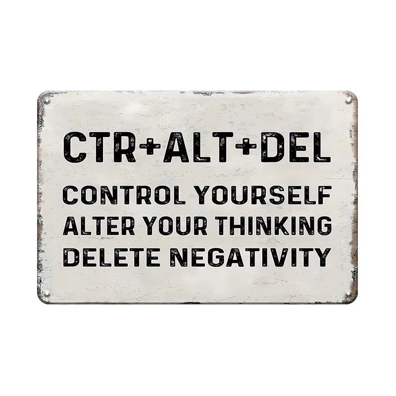 High-Concerned Metal Tin Signs 6pc Funny Quotes Retro Wall Art for Office Garage Bar Club Kitchen Bedroom