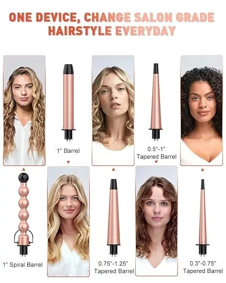 Bestope Pro Curling Wand Set With Interchangeable Barrels