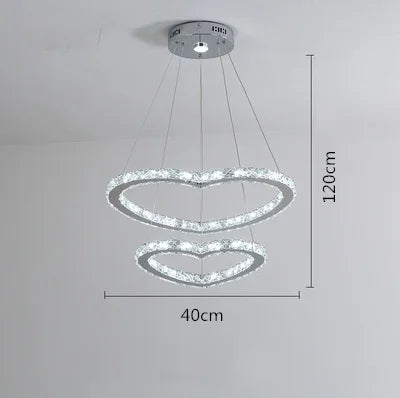 Modern Heart Crystal Chandelier Pendant Lighting Home Decor Led Ceiling Lamp Fixtures For Dining Room Lustres Hanging Lighting