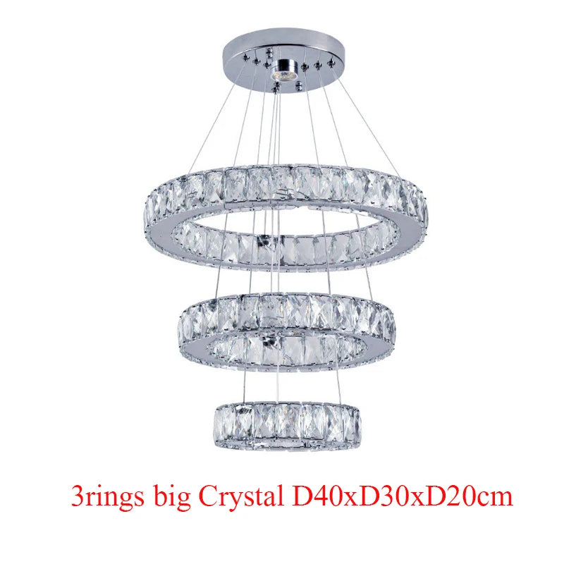Deckro Crystal Chandeliers Ring Shaped Pendant Lights Living Room Kitchen