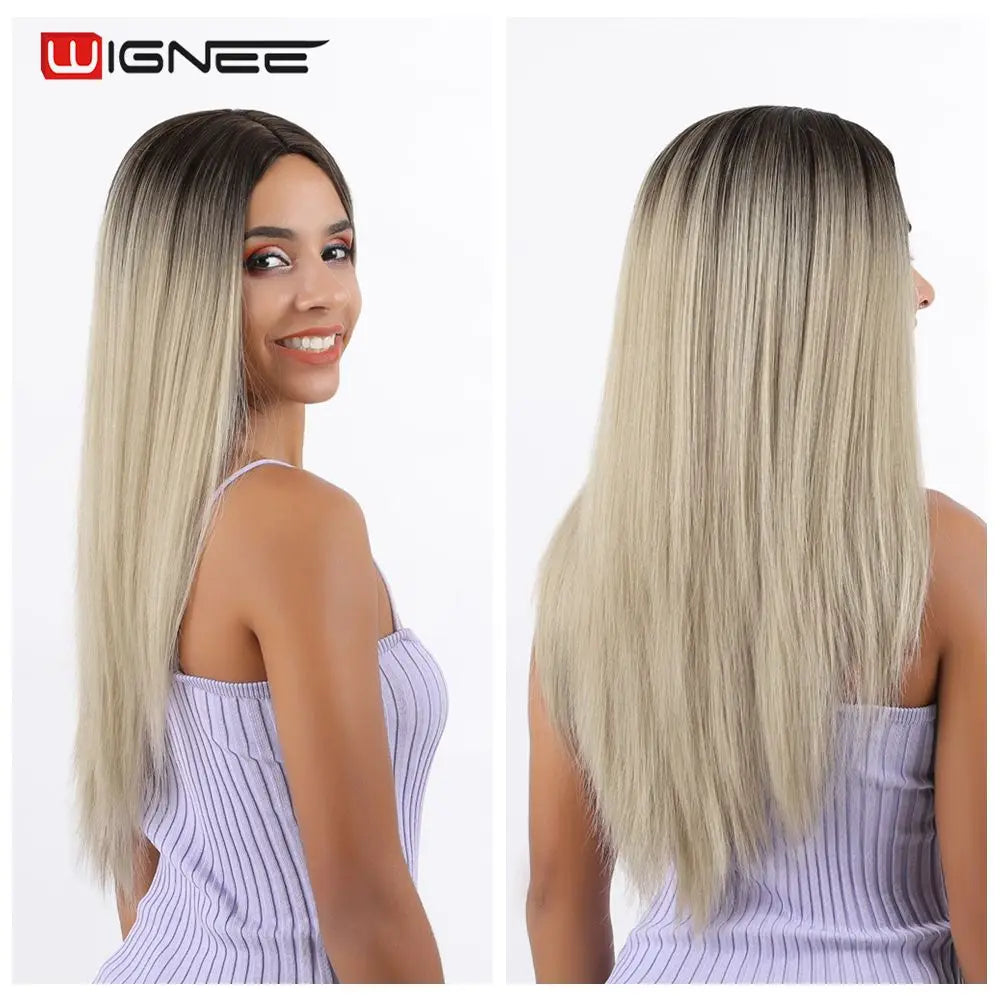 Wignee Long Straight Synthetic Wig For Cosplay Daily Use
